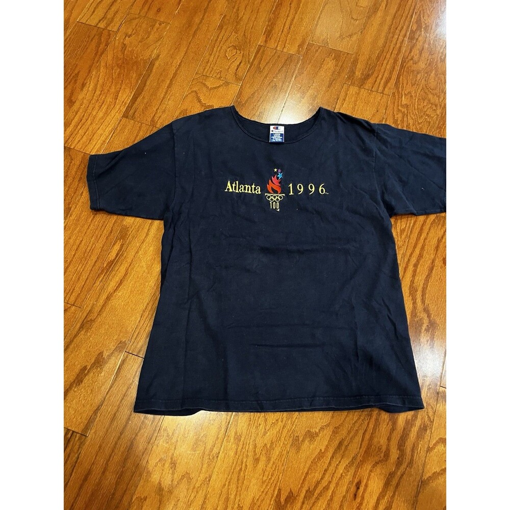 vintage 90s ATLANTA 1996 SUMMER GAMES USA TORCH EMBROIDERED t-shirt OLYMPICS L